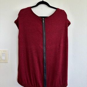 Matty M Ladies Short Sleeve Zipped Back Top, M-L, Stitch Fix